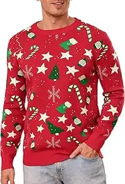 [iClosam] Men's Christmas Jumpers Sweater Long Sleeve Pullover Unisex Novelty Casual Knitwear Top