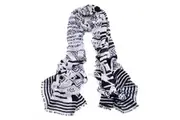 Women Fashion Accessory Street/Trendy Black/White Acient Pattern Everyday Scarf