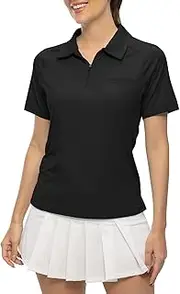 [TBMPOY] Women's Polo Shirts UPF 50+ Quick Dry Zipper Short Sleeve Shirt Lightweight Athletic Sports Shirt
