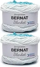Bernat Blanket Perfect Phasing - 2 Pack of 220 Yards/10.5 oz Electric Blue 100% Polyester Yarn