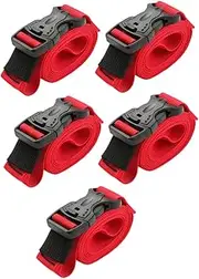 Tofficu 5pcs Cargo Fastening Straps Heavy Duty Tie Straps for Luggage for Securing Outdoor Gear and Bulky Items