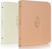 ZICOTO Aesthetic 6 Ring A5 Binder Set of 2 - The Perfect 1 Inch Planner Binder for Journaling or Collections - Refillable Notebook Binder with Pocket, ZIC-RBINDER-BP_23-097A, Beige-Pink