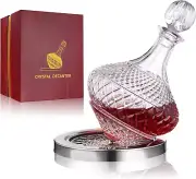Paysky Wine Decanter Set Crystal Decanter for Wine/Whiskey with Stopper- Top ...