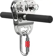 Fologtoo Zipline Pulley, Heavy Duty 304 Stainless Steel Zipline Trolley, Reinforced Safety Handle for Backyard Zipline, Hauling, Suitable for 1/4 to 1/2 Inch Steel Cable, 1100 lbs Working Load Limit
