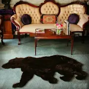 Walking Bear Skin Rug - Plush Shag Faux Fur - Bonded Suede Lining - Made in USA