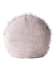 [Aura Home] Vintage Linen Fringe 55cm Round Cushion in Dusk