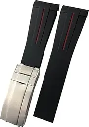 [KAVJU] 20mm 21mm Curved End Rubber Watchband Suitable for Rolex Submariner GMT Daytona Deep Sea Dweller Explorer 2 Silicone Watch Strap