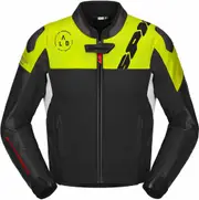 Spidi DP Progressive Hybrid Motorcycle Leather Jacket, black-yellow, Size 56 for Men Black Yellow