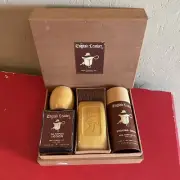 Vintage English Leather All-Purpose Lotion Soap Shaving Cream Gift Set Box Memco