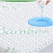 Mattress Protector Bamboo Bed Matress Waterproof Single King