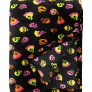 Target Hyde & Eek Target Neon Skull Print Plush Halloween Throw Blanket Retro
