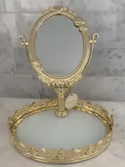 Bath & Body Works DISNEY PRINCESS Body Care Gold Tray Mirror New