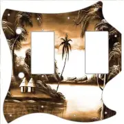 SG Standard Pickguard Custom Gibson Graphic Graphical Guitar Tikki Huts Amber