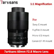 7artisans MF 60mm F2.8 APS-C Macro Lens For M43/Fuji FX/ Sony E /Canon EOS-M