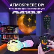 iDeal LED Control Intelligent Colorful Point Control Curtain Light 160x160cm Smart Curtain Lamp 256PCS RGB Lamp Bead IP6