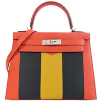 在飛比找PChome24h購物優惠-HERMES Kelly 28CM AA Epsom C刻 