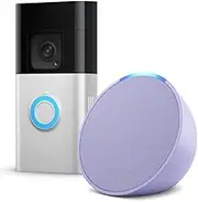 Ring Battery Video Doorbell Plus and Echo Pop | Lavender Bloom