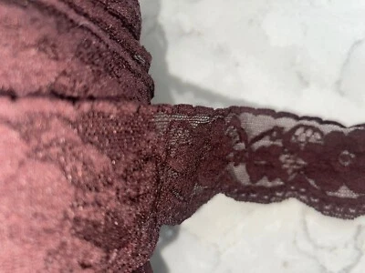 10 yards chocolate Brown scalloped trim lingerie sewing stretch lace 2" wide