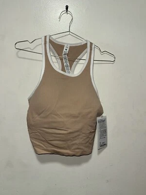 New Ebb To Street Cropped Racerback Tank Top Contour White Size 8