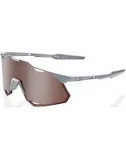 100% Hypercraft XS Sunglasses Matte Stone Grey - HiPER Crimson Silver Mirror Lens
