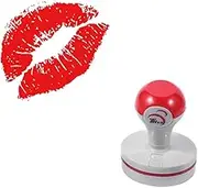 Seasonstorm Sexy Lips Kiss Self-Inking Photosensitive Planner Scrapbooking Stamps for Card Making Bullet Journal Art Supplies Round 1.6 inches Red Ink