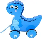 Wooden Pull Dinosaur Toy for Toddlers Educational Pull Along Walking Toy Funny Cartoon Animal Shape Long-Lasting Durability Safe for Boys and Girls