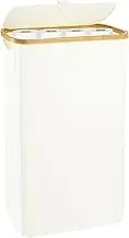 XXLAUBBD Toilet Paper Storage Basket - Large Capacity Oxford Cloth & Wood - Upright Toilet Paper Bin - Home Bathroom (White)