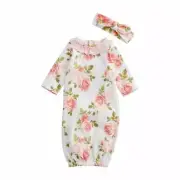 Mud Pie Rose Gown and Headband Set 0-3 Months