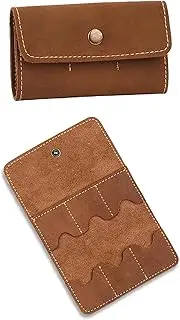 WYSJYBHJ Memory Card Case, Leather SD Card Organizer, SD Card Storage Case, Travel Memory Card Case, Camera Memory Card Leather Sleeve (Brown)