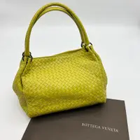 在飛比找PopChill優惠-[二手] Bottega Veneta BV 芥末綠全皮小編