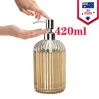 420ML Manual Soap Dispenser Transparent Glass Bottle Hand Sanitizer Bottle