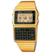 Casio DBC-611G-1 Databank Gold Tone Unisex Retro Digital Calculator Watch