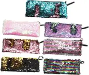 UTHCLO Sequin Pencil Case Glitter Zipper Mermaid Stationery Bag Cable Storage 2 Options
