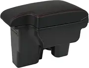 Auto Armrest Box for Toyota for Hilux Car Armrest Box Storage Content Retractable USB Car Accessories Armrest Box Retrofit(Black White line)