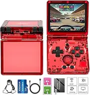 RG35XXSP Handheld Game Console RG35XX SP Clamshell Retro Game Console with 64G TF Card Preloaded Games 5532 Portable Gaming Console with 3.5 inch Screen 3300mAh Battery 5G WiFi Bluetooth HD Red