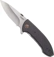 CRKT Avant EDC Folding Pocket Knife: Everyday Carry, Satin Blade with Thumb Disk, IKBS Ball Bearing Pivot, Locking Liner, Carbon Fiber Overlay Handle, Reversible Pocket Clip 4620