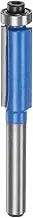 uxcell Flush Trim Router Bit 1/4" Shank 3/8" Dia 1" Cutting Depth Top Bearing Flush Straight Cut Trimming Router Bits Carbide for Particle Board Plywood MDF Woodwork, Blue