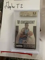 Karl Anthony Towns Rookie Prizm Emergent 2015 9.5 BGS 10 Sub Beckett Gem Mint