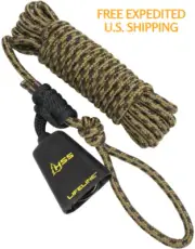 TREESTAND LIFELINE Non-Reflective Safety Rope W/ Carabiner & COWBELL SILENCERS