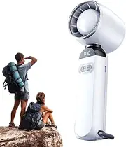 Hand Fan - Bladeless Cooling Fan - 100-Speed Rechargeable Blower, Quiet Cooling Gadget for Outdoor Camping Beach Bedroom Desk Gym Dorm Hot Weather