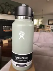 Hydro Flask 32 oz Wide Mouth Bottle with Flex Straw Cap - Agave