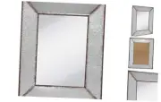 Rustic 28" x 22" Rectangle Galvanized Metal Frame Wall Mirror with Attached
