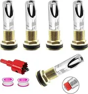 5 Sets Automatic Pig Nipple Drinkers Stainless Steel Pig Waterer Feeder Auto Pig Watering System with 5 Pcs Brass Water Tank Connector Hole Opener and Plumber’s Tape for Pig Swine Hog Drinking