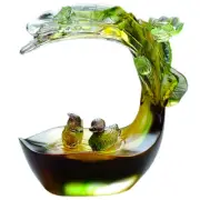Liu Li Crystal Mandarin Ducks Statue Marrage Gift Happiness Feng Shui Decor