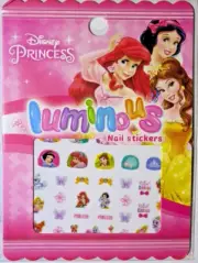 1 Sheet Disney Princess Luminous Kids Girls Nail Stickers Glow in the Dark Party