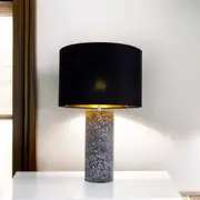 Lyla Urban Speckle, Terrazzo Table Lamp - Black or White, Linen Shade, 480mm High, PL0101