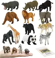 24Pcs/Set Montessori Animal Match, Educational Animal Match Game with Simulated Wild Animals & English Cards, Toddler Matching Game for Toddler Kids Learning Toys, Montessori, Fi