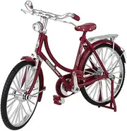 Figure Decor 1:10 Scale Bike Model Retro Bicycle Ornament Finger Tabletop Bookshelf Decor for Cycling Lovers Bike Racers Athletes Red Model Figurine