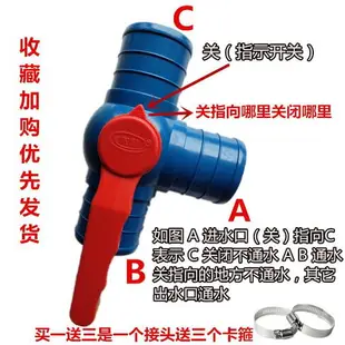 2寸2.5寸3寸農用滴灌多功能三通接頭 四通開關球閥微噴帶水管配件