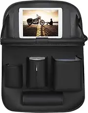 Djowyh Back Seat Organiser and Storage Space, Back Seat Organiser, Car Storage Organiser, Waterproof Organiser for Travel Accessories, Dirt-Resistant Organiser with Folding Table for Child Car Seats